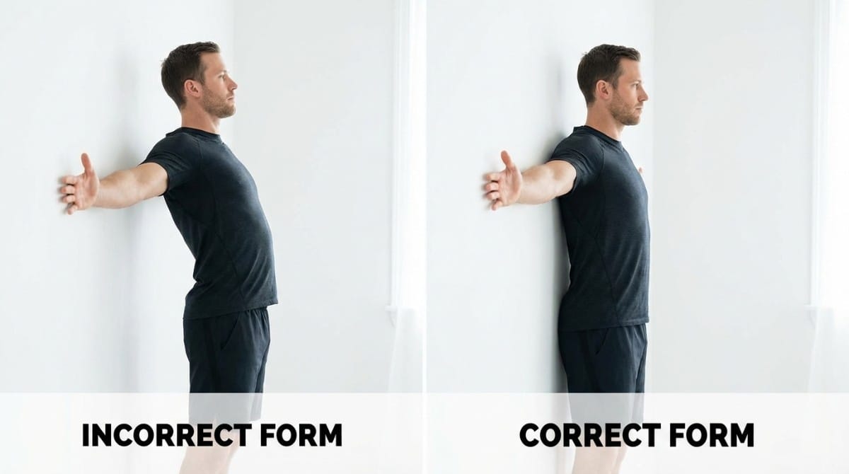 Comparison of incorrect and correct chest opening posture exercise showing proper alignment technique